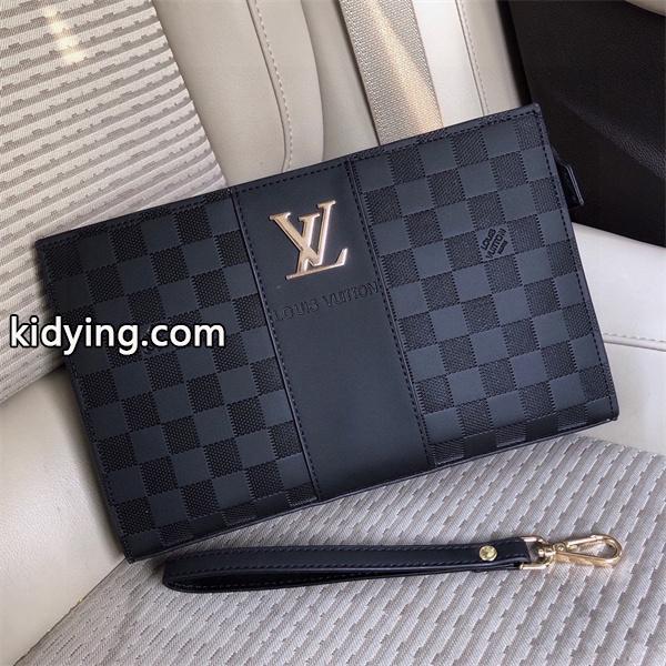 春夏で一番注目されたモデル ルイ ヴィトン 通販 コピー louis vuitton メンズ クラッチバッグ 日常 激安 ブラック レザー-0