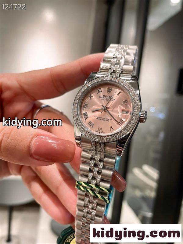 ロレックス コピー 31mm 腕時計 ROLEX レディース エレガント ダイヤ装飾 ピンク文字盤 高級感 防水仕様-7
