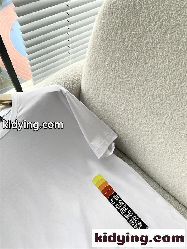 シンプル ホワイト 半袖 Tシャツ CHROME HEARTS ミニマル 韓国風 カジュアル クロムハーツ コピー-6
