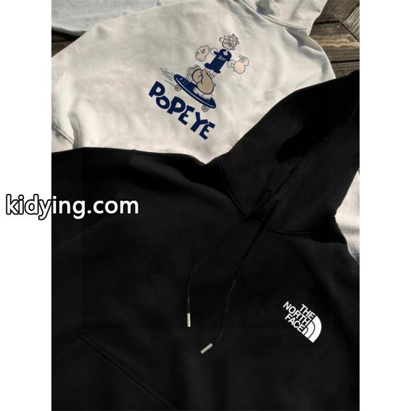 ノースフェイス コピー パーカー ポパイ柄 キュート 個性 おしゃれ ホワイト おすすめ THE NORTH FACE-1