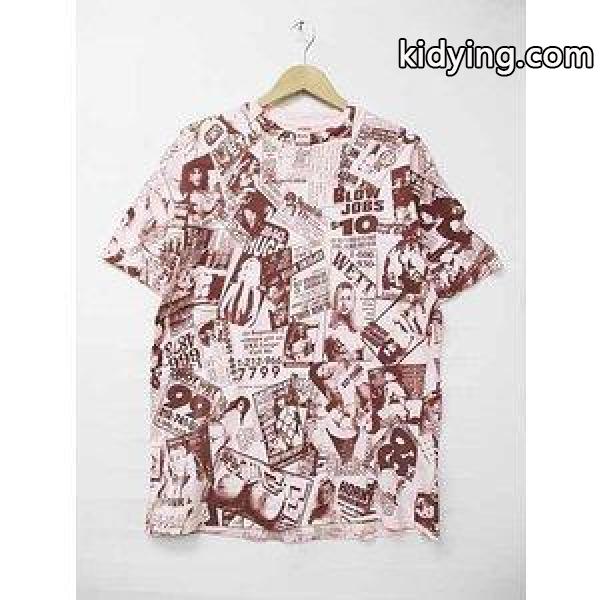 シュプリーム SUPREME ガール フォト 総柄 Tシャツ L ピンク×ブラウン ブランド ☆激安& メンズ 通販-0