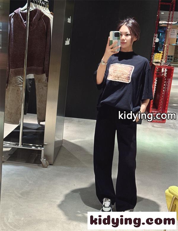 Acne ヴィンテージ風 プリント アクネストゥディオズ コピー Tシャツ モノトーン 半袖 ストリート-7
