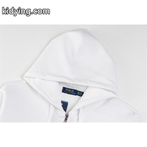 人気 ホワイト ジップアップ パーカー トレンド 刺繍 シンプル Polo Ralph Lauren ポロ ラルフローレン コピー-2