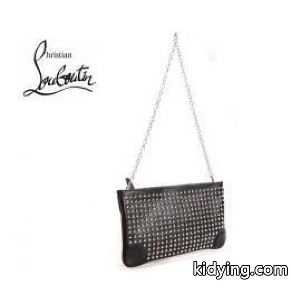 CHRISTIAN LOUBOUTIN 赤字超特価高品質のクリスチャン ルブタン 偽物 黒いレディースクラッチバッグ 斜めがけ 2way スダッズ ミニバッグ_クリスチャンルブタン CHRISTIAN LOUBOUTIN_ブランド コピー 激安(日本最大級)-0