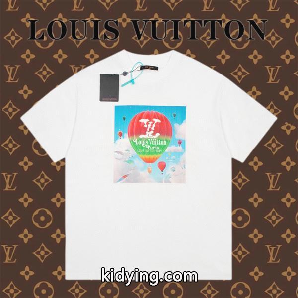 ヴィトン 新作 コピー ルイヴィト半袖Tシャツスーパーコピー カラフルな反射技術 軽やかな素材感 黒白-0
