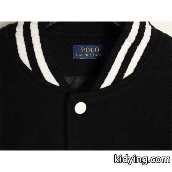 ブラック × ホワイト 刺繍 ベースボールジャケット ポロラルフローレン POLO RALPH LAUREN コピー 秋冬復古デザイン 高品質-3