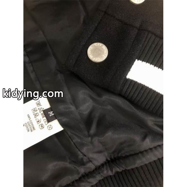 ブラック × イエロー ベースボールジャケット Off-White オフホワイト スーパーコピー 2025秋冬 数量限定-6