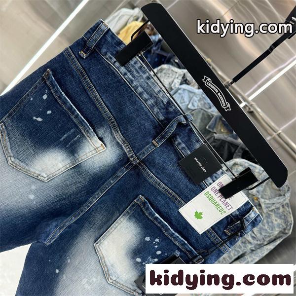 デニムショートパンツ メンズ DSQUARED2 ディースクエアード コピー ハーフパンツ 夏 ストレッチ-4