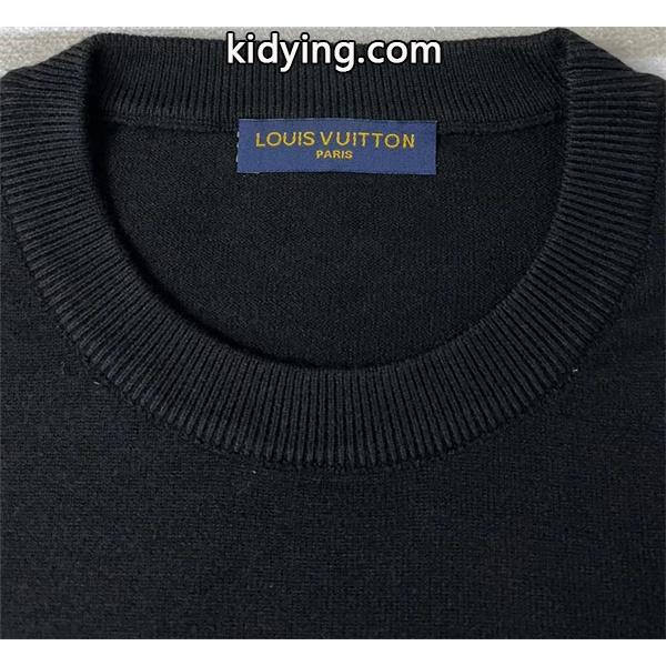 LOUIS VUITTON ルイヴィトン コピー 秋冬コーデ ニット ブラック メンズ クルーネック-3