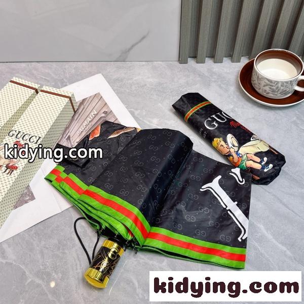 2026新作 GUCCI 激安 グッチ 折りたたみ傘 晴雨兼用 全自動 UVカット99% 軽量 五つ折り 遮熱 ギフトBOX付き-5
