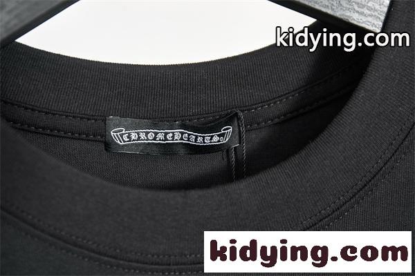 ホワイト 半袖Tシャツ Chrome Hearts クロムハーツ コピー 胸元ワンポイントロゴ バックビッグクロスグラフィック クルーネック モノトーンデザイン-9