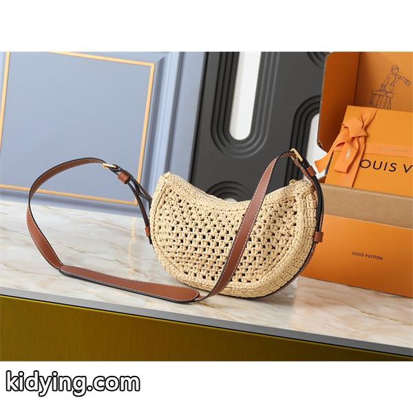ムーンシェイプ Louis Vuitton 草編みロゴプレート ルイヴィトン ショルダーバッグ 偽物 レディース ユニーク-2