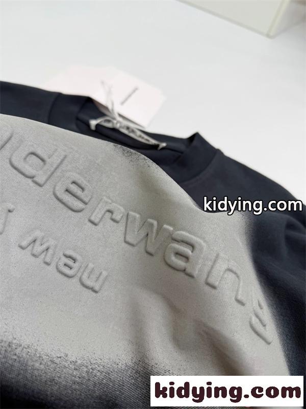 アレキサンダーワン コピー 長袖Tシャツ グラデーションロゴ Alexander wang モード系 ワイドフィット 春秋-5