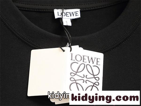 高評価話題 ブラック 刺繍 LOEWE ロエベ コピー ミニマル 上品 カジュアル 半袖Tシャツ-4