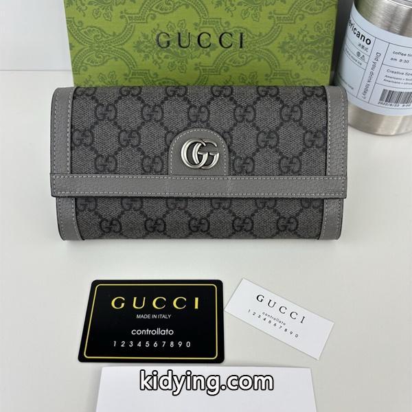 グッチ スーパーコピー 長財布 グレー GGキャンバス モダンで上品な デザイン 入手困難 人気 GUCCI-0
