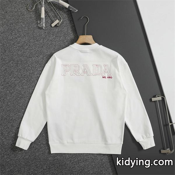 新作 PRADA プラダ 偽物 パーカー ブラック/ホワイト 話題 トレンド-3