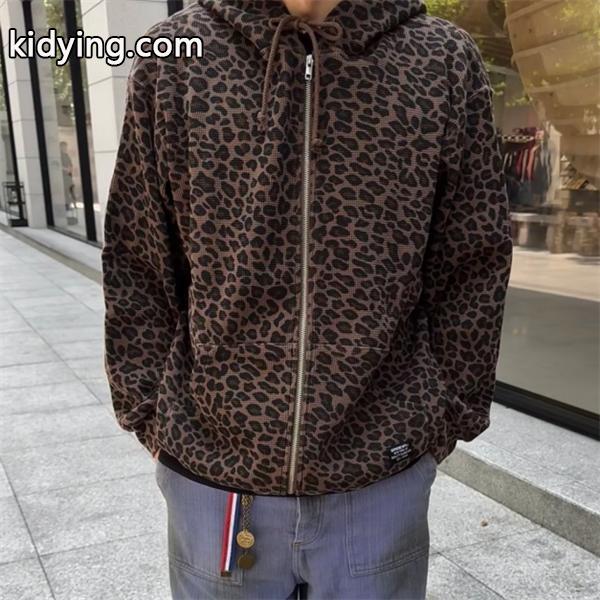 Supreme 激安 フリース フーディ SS25 豹柄 サーマルパーカー メンズ レディース ジップアップ ストリート人気-0