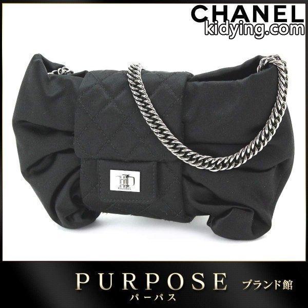 未使用 展示品   マトラッセ 255 ショルダー バッグ チェーン リボン サテン ブラック A38445 :90056406:PURPOSEパーパス・ヤフー店 - 通販ショッピング-0