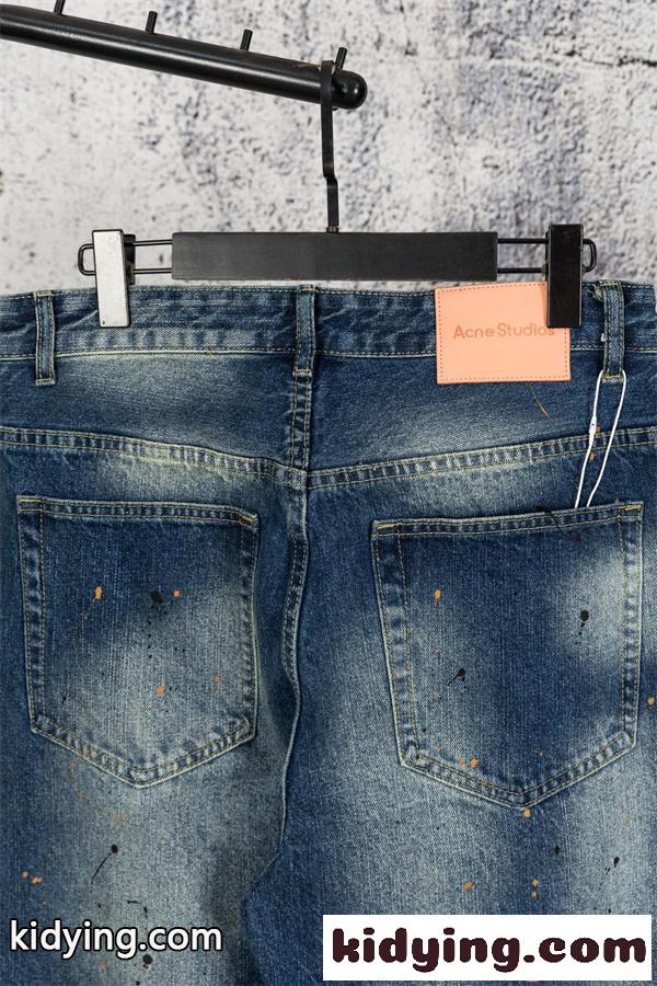 ヴィンテージ加工 デニムパンツ ペイントドット ストレート ACNE STUDIOS アクネ ストゥディオズ 偽物-5