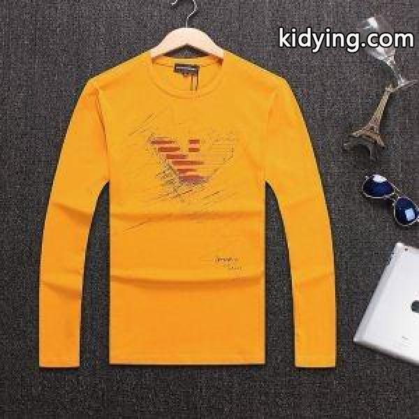アルマーニ シャツ コピーARMANI柔らかい良い薄手長袖Tシャツコットン素材最安値新作高品質魅力満載男性Tシャツ秋冬-1