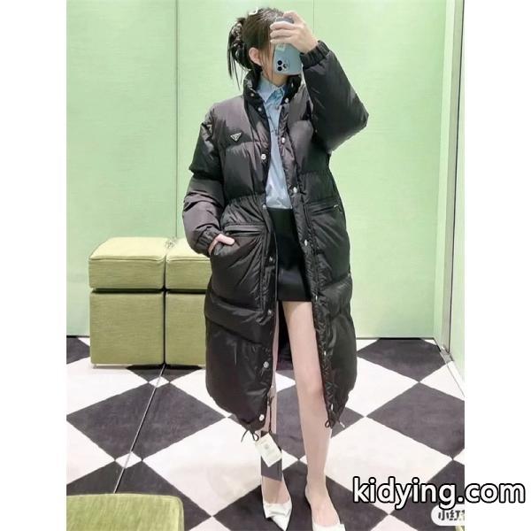 冬季限定 ブラック ロング丈 高級 保温 偽物 ダウンコート 季節限定モデル 人気 Prada プラダ-5