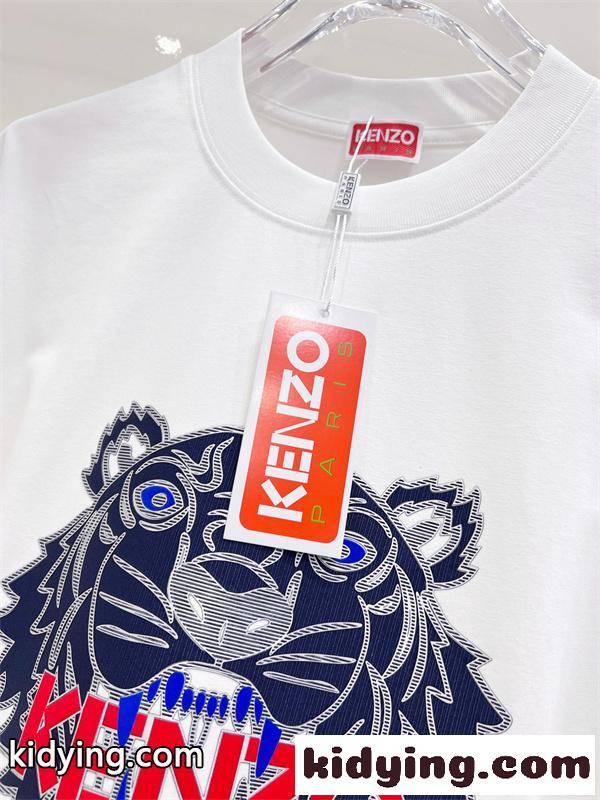 フロントロゴ コットンカジュアル 存在感抜群 KENZO ケンゾー コピー 半袖Tシャツ グラフィック-0