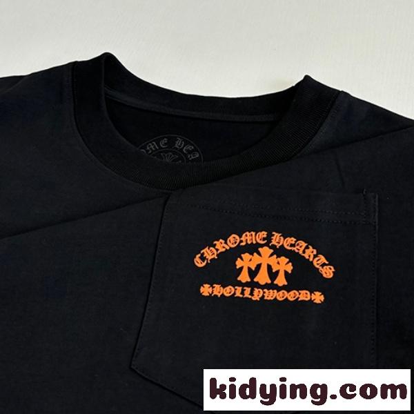 CHROME HEARTS クロムハーツ 2026新作 メンズ 半袖Tシャツ ポケットデザイン ロゴプリント クルーネック オーバーサイズ-9