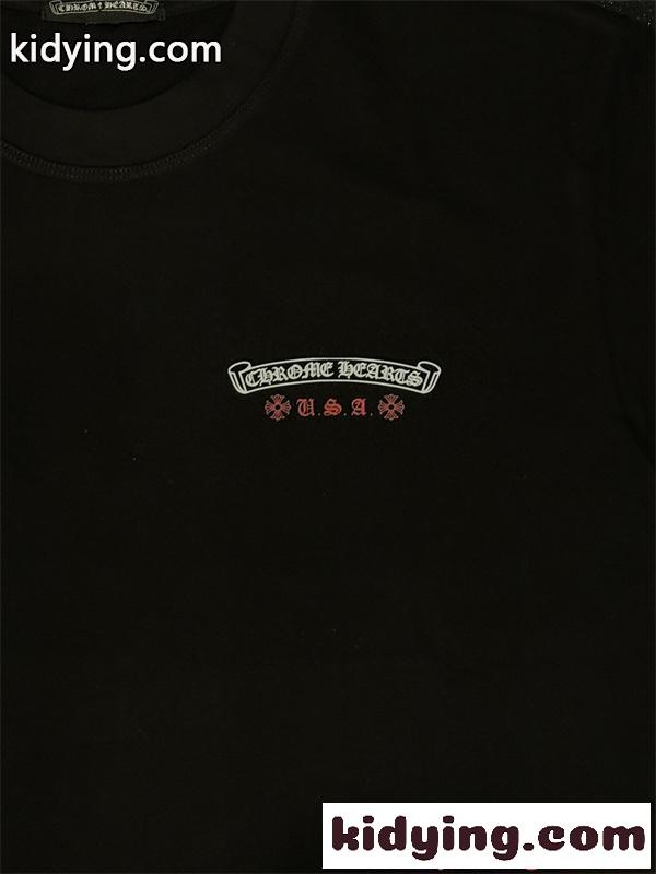 Tシャツ 星条旗クロス バックプリント USAロゴ オーバーサイズ ストリート クロムハーツ コピー CHROME HEARTS-3