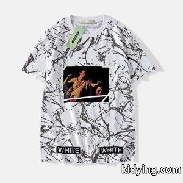 驚きの破格値セール男性用ストリート系ロックｔシャツOff-Whiteオフホワイト 半袖 コピー男性魅力おススメ黒白-0