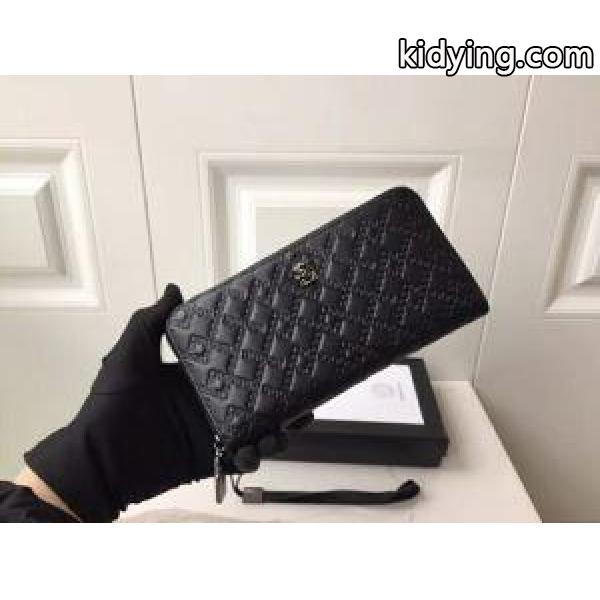 VERSACE ヴェルサーチ メンズ ジップ長財布 ファッション人へのギフトに一番いい！ GRECA ARGYLE コピー ブラック エンボス-0