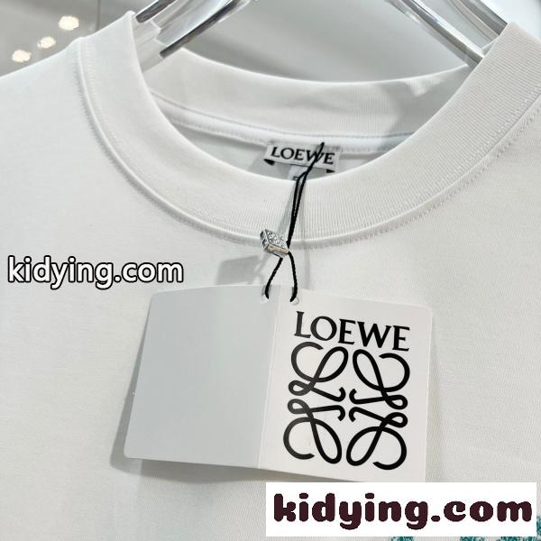 2026新作 LOEWE 激安 ロエベ 刺繍ロゴ 半袖Tシャツ コットン クルーネック オーバーサイズ-5