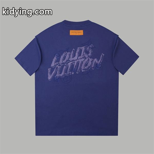 たいへんオススメ!!LOUIS VUITTONルイヴィトン激安男女兼用クルーネック半袖Tシャツトップス通販品-0