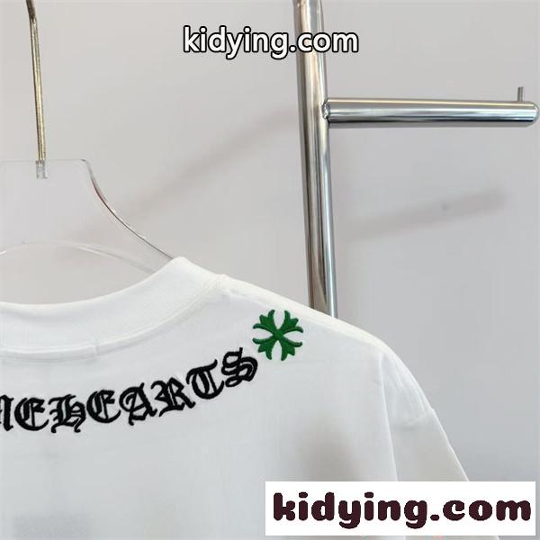 CHROME HEARTS 人気 カラフルクロス ロゴ刺繍 ブラック 半袖 Tシャツ 映えデザイン クロムハーツ コピー-5