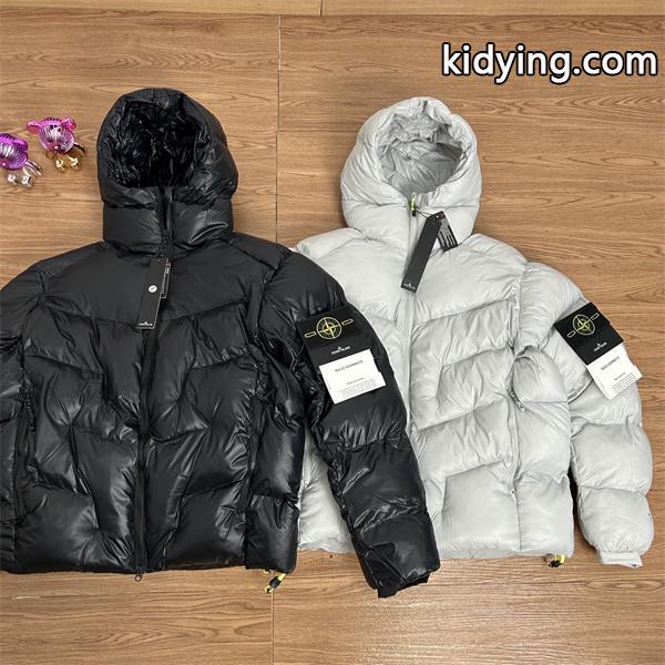 STONE ISLAND ストーンアイランド 偽物  光沢ブラック人気急増 ボリューム感 美シルエット ダウンジャケット-0