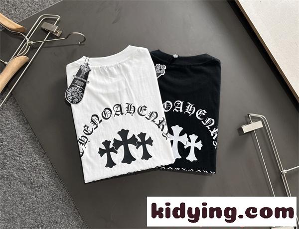 クロムハーツ コピー 定番 ワンポイント CHROME HEARTS ホワイト 半袖 Tシャツ シンプル 洗練-1
