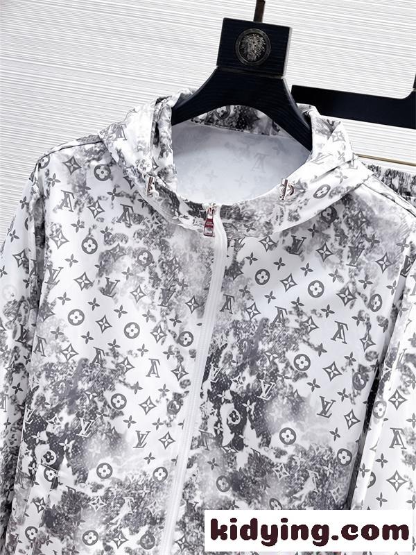 セットアップ 総柄モノトーン UVカット 防晒 薄手 海辺 ルイヴィトン コピー リゾート LOUIS VUITTON-2