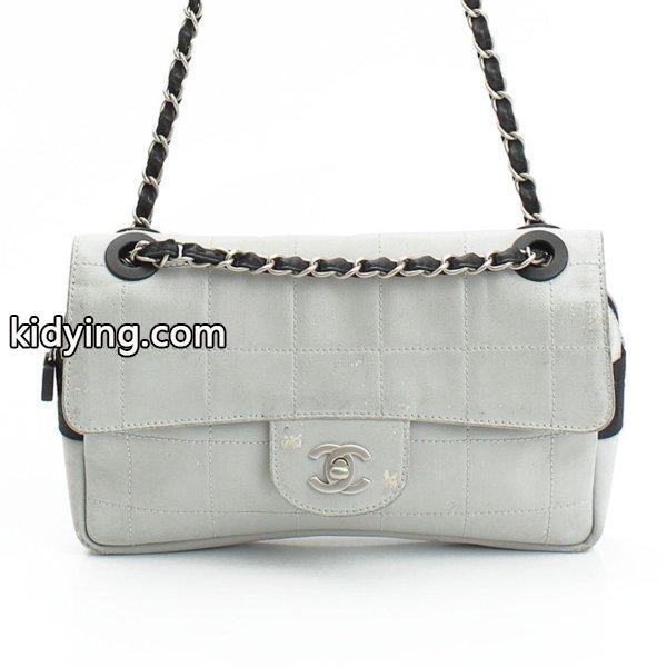 【】Chanel　スポーツライン チョコバー チェーンショルダーバッグ グレー 【中古】【正規品保証】25521 :25521:wwwretrojp - 通販ショッピング-0