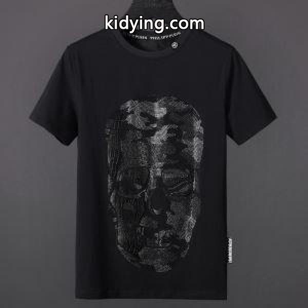 2018流行 フィリッププレイン PHILIPP PLEIN 激安15ss ブラック Tシャツ 人気 メンズゆったり トップス 半袖 夏-0