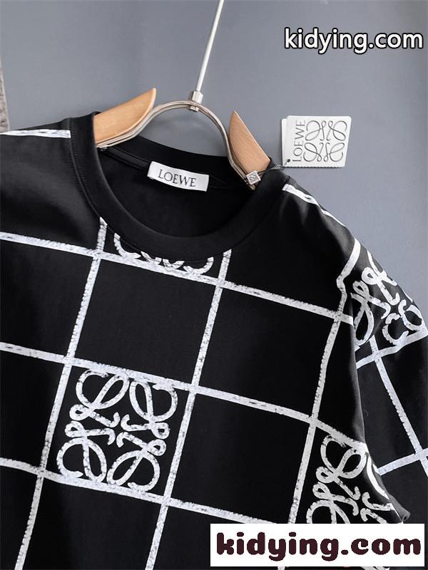 半袖Tシャツ チェック グラフィックプリント トレンド新作 LOEWE ロエベ コピー-4