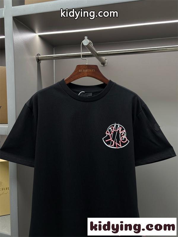 Moncler コピー モンクレール 半袖Tシャツ ブラック ホワイト 2色展開 ロゴ刺繍 クルーネック ベーシック 高品質コットン シンプル万能 ユニセックス-2
