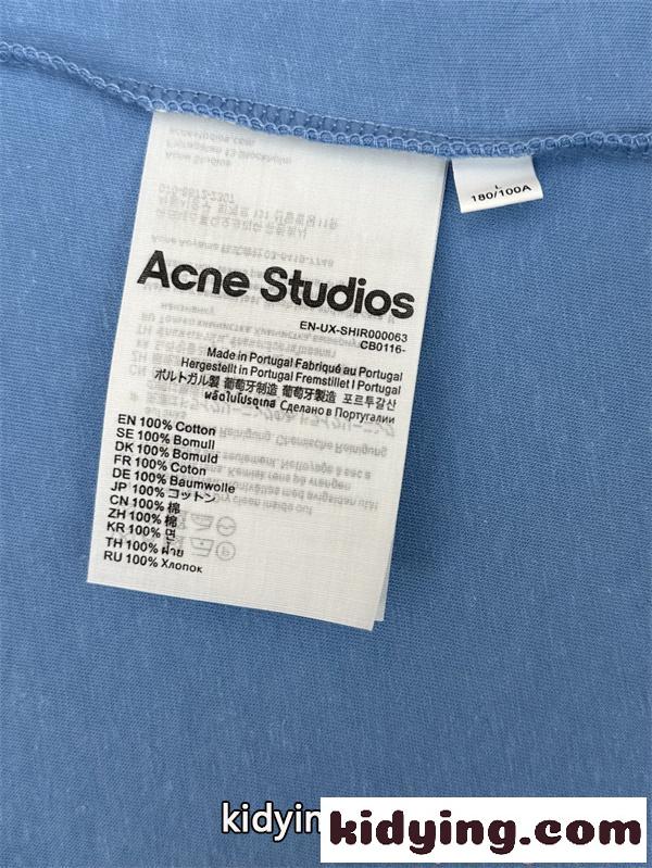 Acne ロゴプリント Tシャツ ブルー 長袖 カジュアル ストリート 抜け感 アクネストゥディオズ コピー-8
