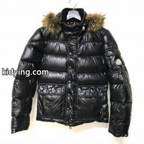 モンクレール MONCLER ナイロン ダウンジャケット HUBERT ヒュベール コヨーテファー ブラック 黒 メンズ 通販 ショッピング-0
