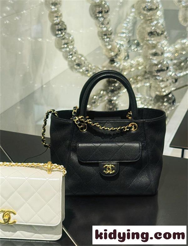 ブラック マトラッセバッグ CHANEL チェーンショルダー シャネル コピー ココマーク トップハンドル 2WAYハンドバッグ-4