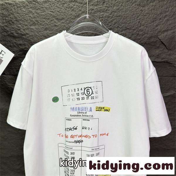 Maison Margiela メゾン マルジェラ コピー Tシャツ 半袖 プリントT クルーネック ホワイト カジュアル-4