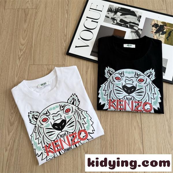 2026新作 フロントアート クルーネック 個性派デザイン KENZO ケンゾー コピー グラフィックTシャツ-5