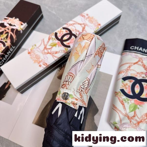 2026新作 CHANEL シャネル 全自動折りたたみ傘 晴雨兼用 UVカット 遮熱 軽量 ワンタッチ開閉 UPF50+ ギフトボックス付き-7