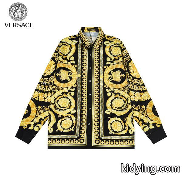 ヴェルサーチスーパーコピーVERSACE超激得限定セール都会的な印象ストレッチ性メンズシャツブラックホワイト-0