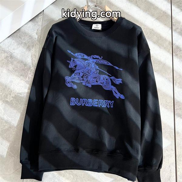 Burberry 黒色青ロゴアクセント 2025秋冬特選ファッション バーバリー コピー パーカー デザイナー風-0