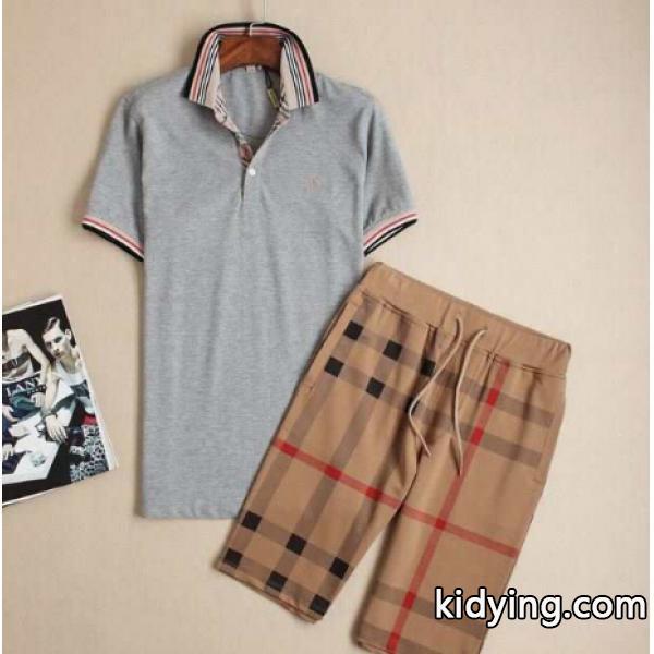 2015春夏 BURBERRY バーバリー コピー品激安 半袖ポロシャツ 上下セット 4色可選_半袖Tシャツ_メンズファッション_スーパーコピーブランド激安通販 専門店-0