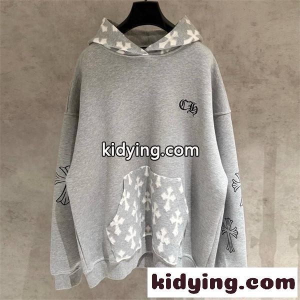 CHROME HEARTS パーカー メンズ フーディー クロムハーツ コピー ゆったりシルエット ストリート系 保温性-0